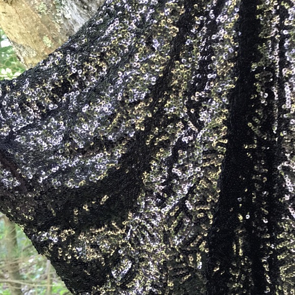 Black Sequin Caftan Dress - Picture 4 of 5
